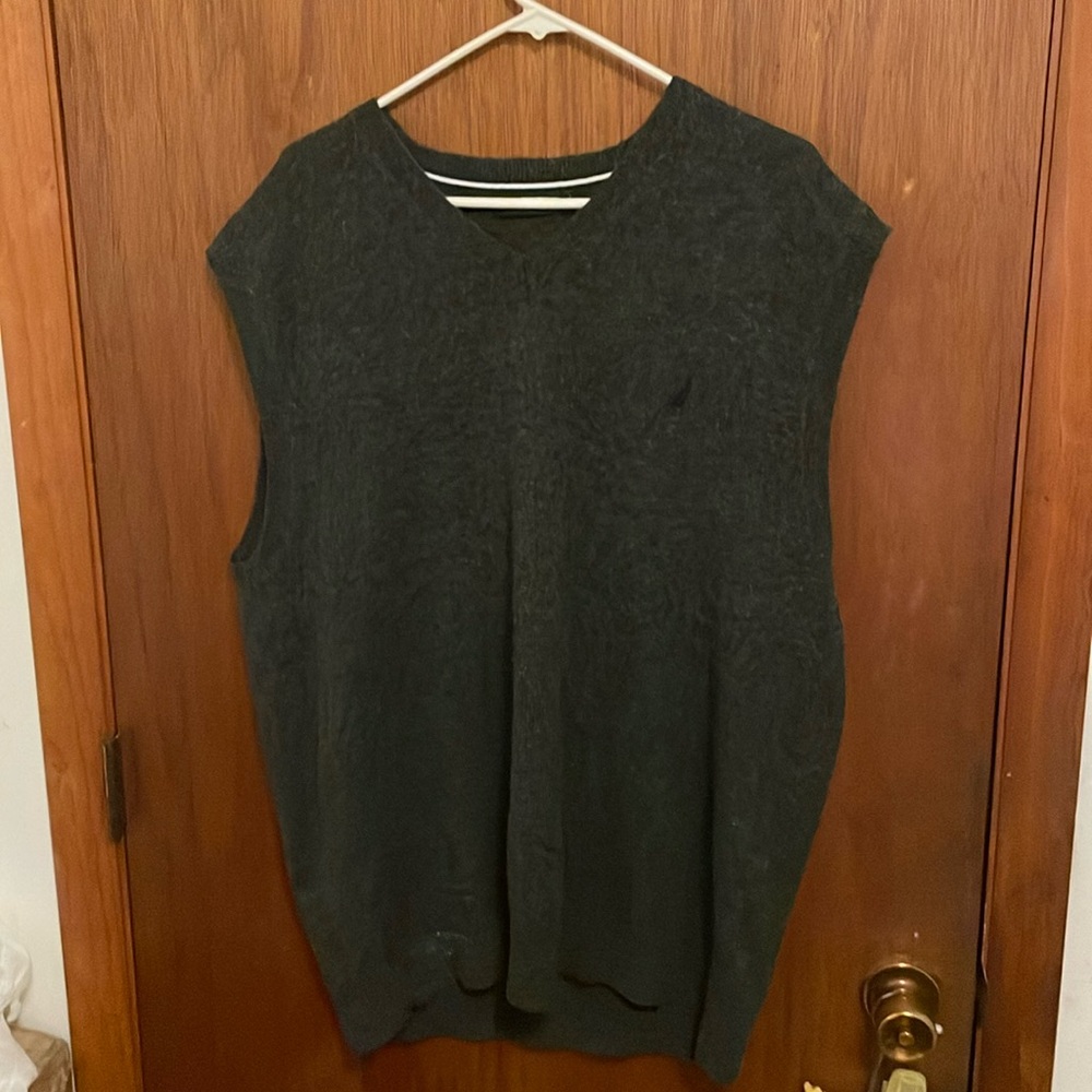 Grey Nautical sleeveless sweater (unisex)